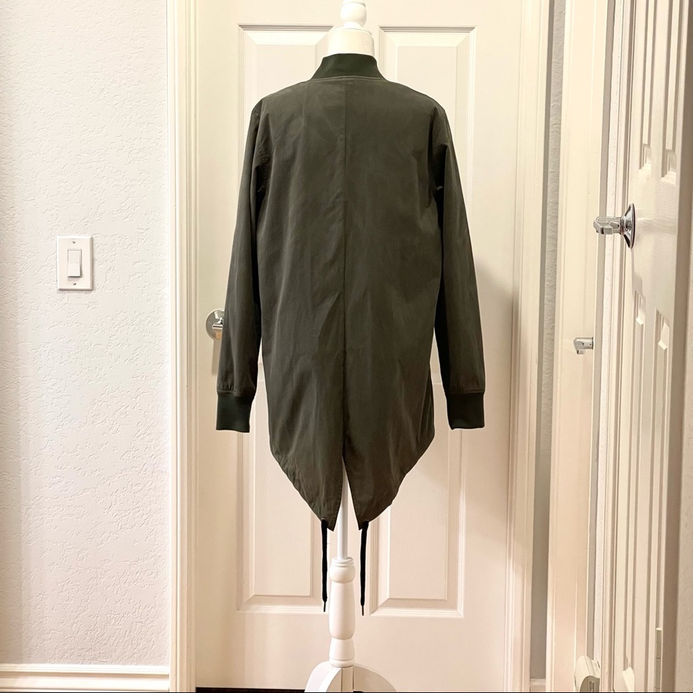Zanerobe Mens Bomber Jacket with Back Tie in Army Green Size M - Picture 6 of 16